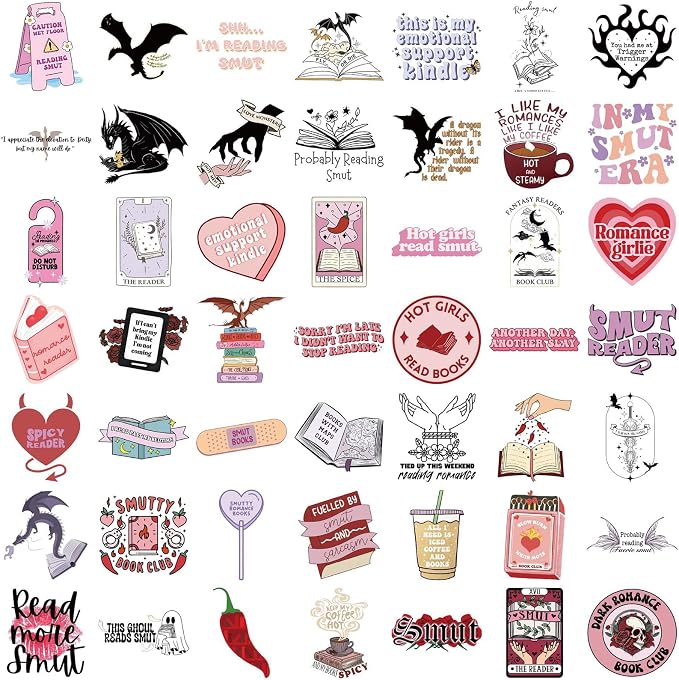 104 PCS Romance Book Stickers for Kindle- Bookish Fantasy Dragon Aesthetic - Image 2