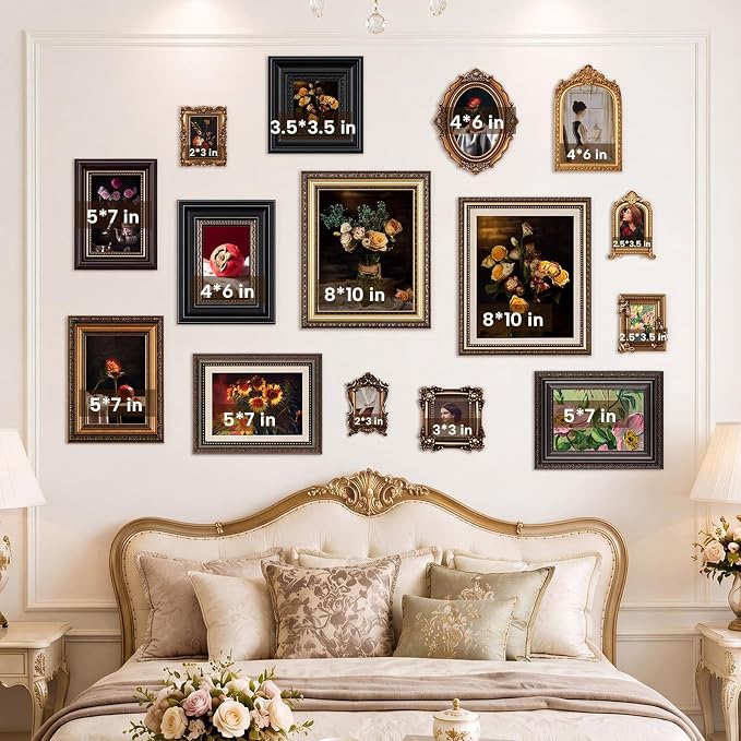 Wonderjune 15 Pcs Vintage Picture Frames Set by Wonderjune