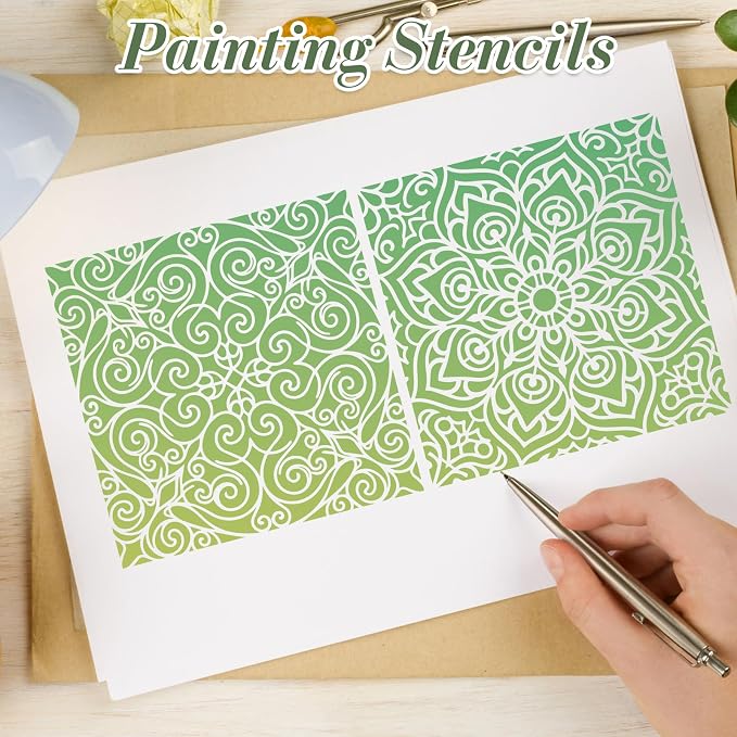 Texture Stencils for Crafts Reusable 16Pcs Stencils | DIY Art Painting Stencil - Image 6
