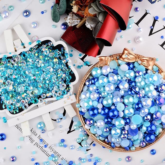 3900+ Pcs Rhinestones and Pearls Kit, 2-10mm Flatback Gems - Image 6