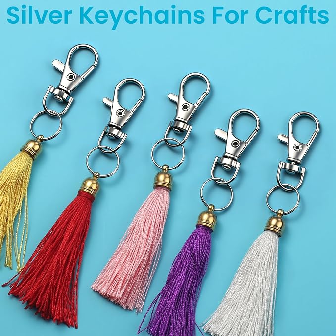 LEOBRO 60PCS Lobster Claw Clasps and Key Rings, Keychain Making kit, Keychains - Image 4