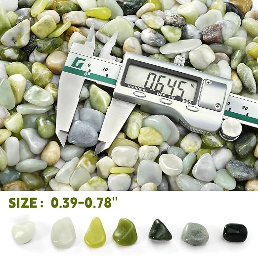 5 lb Jade Pebbles for Indoor Plants, 1/2 Inch Polished Decorative Pebbles for - Image 2