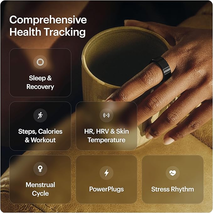 ULTRAHUMAN Ring AIR-Smart Ring Health Tracker, Size First Sizing Kit,Sleep Tracker,Smart Ring for Men/Women,Fitness Tracker (Made in India, Aster Black, 14)