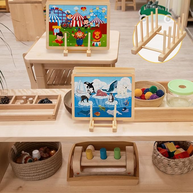 Barydat 2 Pcs Wooden Puzzle Holder Stand, Puzzle Display Rack | Puzzle Storage - Image 6