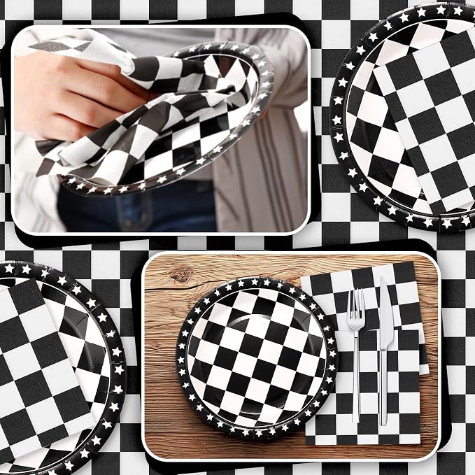 Zhehao 120 Pcs Disposable Paper Plates and Napkins Bulk Birthday Party - Image 3