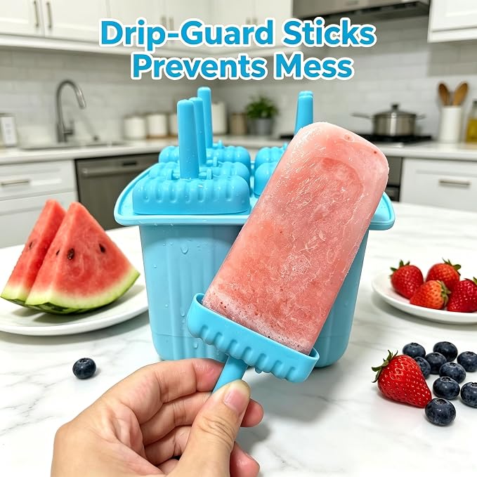 Popsicle Molds 6 Cavity Silicone Ice Pop Molds - Image 3