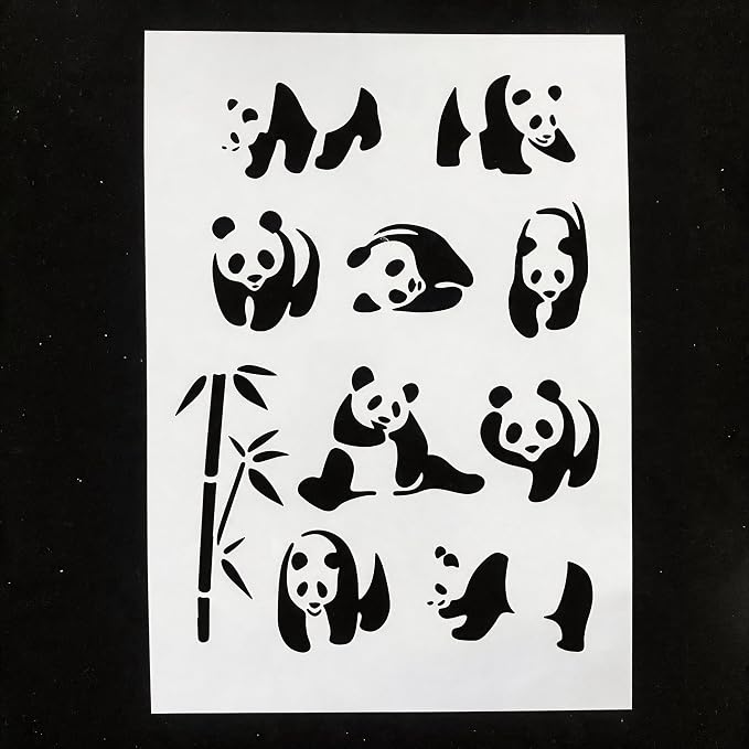 TIAMECH A4 Reusable Cute Panda Stencil - Image 2