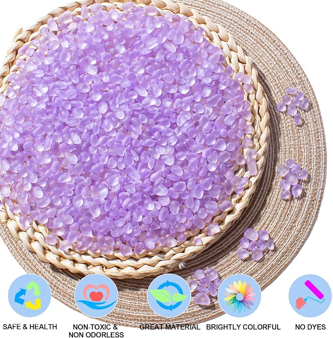 Keedolla Lavender Aquarium Rocks Betta Fish Tank Gravel 48oz Frosted Sea Glass - Image 3