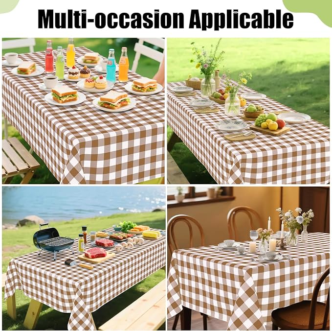 Smiry Square Table Cloth, Waterproof Vinyl Tablecloth - Image 6