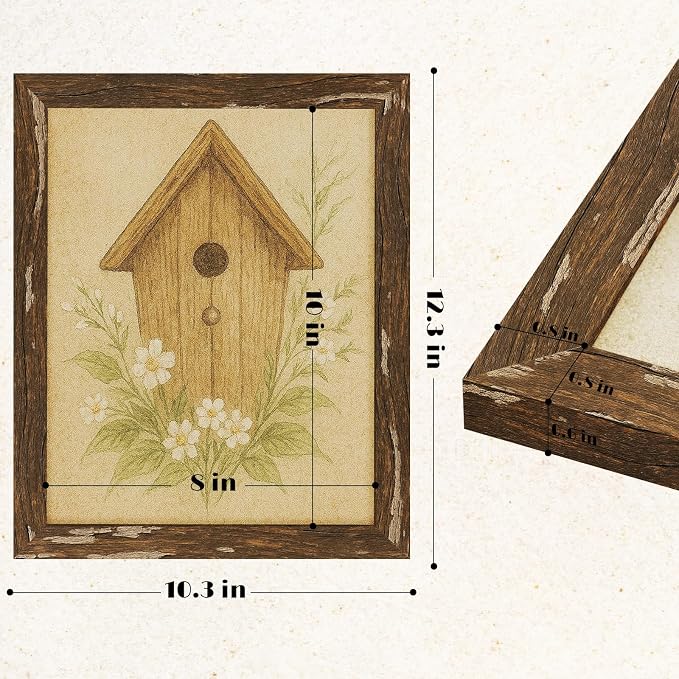 puthiac 8x10 Rustic Farmhouse Picture Frame, Warm Walnut, 1 Pack | Distressed - Image 5