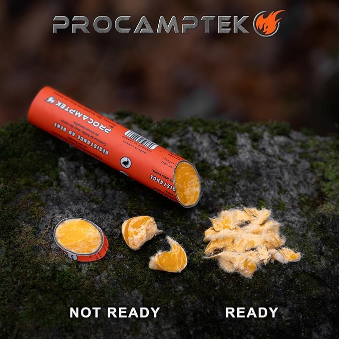 Fast Fire Stick - Survival Fire Starting Tinder, New Fat Rope Stick Version, Best Firestarter for Emergency, Survival, Campfire, Bushcraft, and Hiking - Waterproof & Non-Toxic