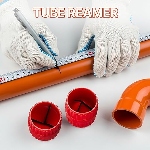 2 Pcs Inner-Outer Reamer Pipe, Deburring Tool for Copper Pipe, Tubing Chamfer Tool, for PVC, PPR, Copper, Brass and Aluminum Pipe (3/16 in. to 1-1/4 in.)