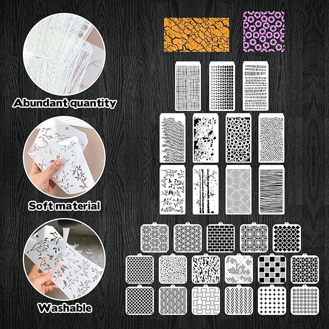 30 Pcs Abstract Layering Stencils - Image 3