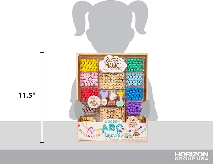 Story Magic Wooden ABC Beads by Horizon Group USA, Premium Wood Jewelry Making - Image 6