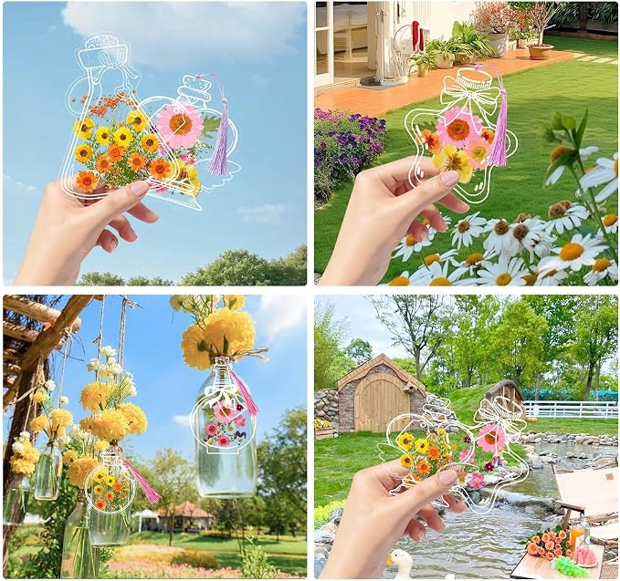 50 Pcs Bookmark Making Kit Transparent, Book Marks DIY Dried Flower Set - Image 4