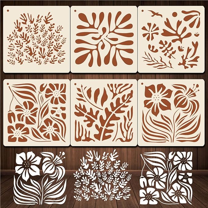 Matisse Reusable Leaf &Floral Stencil Templates by XIAOSHAN