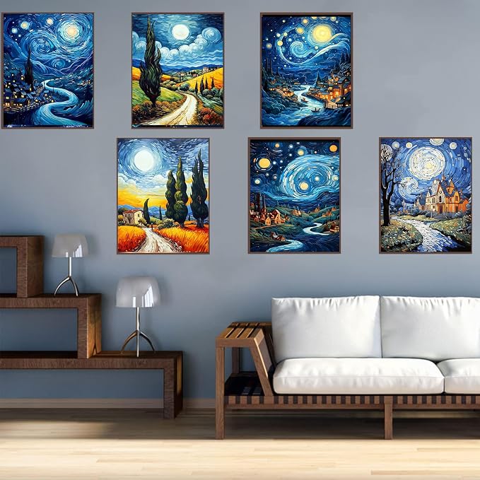Leatrice 6PCS Van Gogh Landscape Diamond Art Kits - Image 7