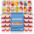 Ice Cube Trays with Lids for Freezer, 4 Pack Silicone Set, 56 Cubes | BPA-free by WEFTNOM