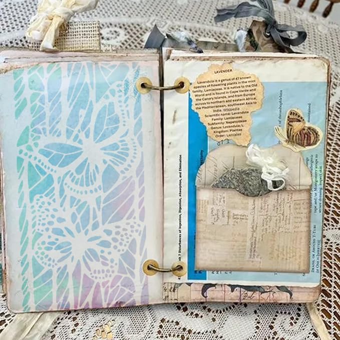 Stencils for Crafts Reusable Texture Branches Background Stencil Vintage - Image 2