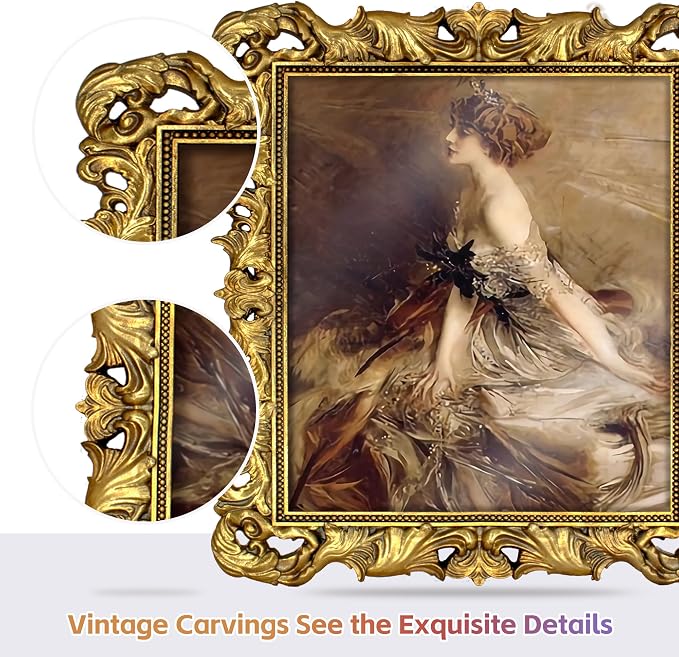 Gold 11x14 Picture Frame Vintage Picture Frames Ornate Baroque | Real Glass - Image 4