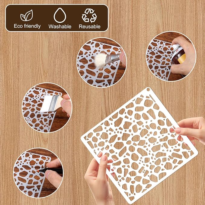 16 Pcs Geometric Stencils, 6x6 Inch Reusable Stencils - Image 7
