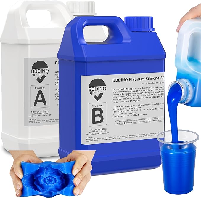 BBDINO Silicone Mold Making Kit 30A, Mold-Making Silicon Rubber 1 Gallon/10 by BBDINO