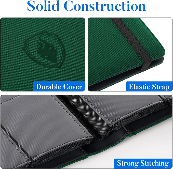 Premium 9 Pocket Card Binder for 360 Cards, Fabmaker PU Cover Trading Card - Image 2