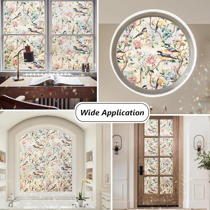 Window Privacy Film Stained Glass 35.4" x 157.4" Rainbow | Static cling – no - Image 6