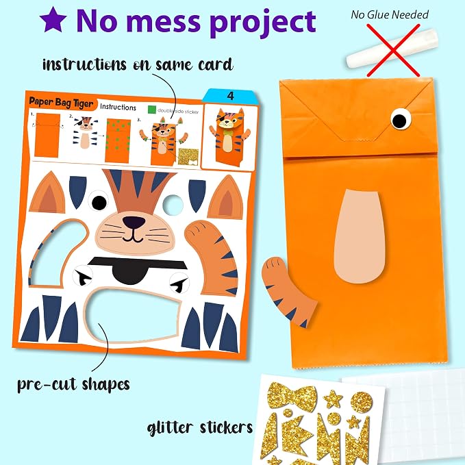 KRAFUN Safari Animal Beginner Paper Craft Kit - Image 4