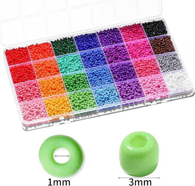 28 Colors 3mm Seed Beads, Craft and Bracelet Making - Image 2