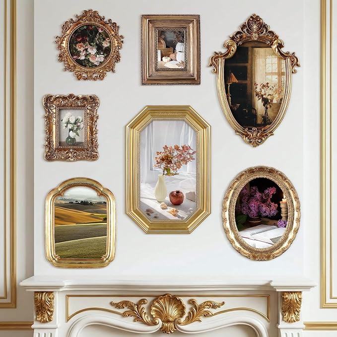 Wonderjune 7 Pcs Vintage Picture Frames Set by Wonderjune