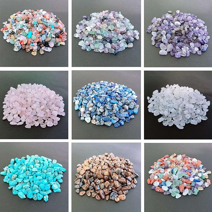 LAIDANLA Fluorite 400pcs Natural Chip Stone Beads 5-8mm Healing Crystal - Image 3