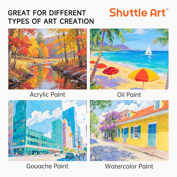Shuttle Art 36 Pack Canvas for Painting, 100% Cotton Blank Canvas Boards - Image 5