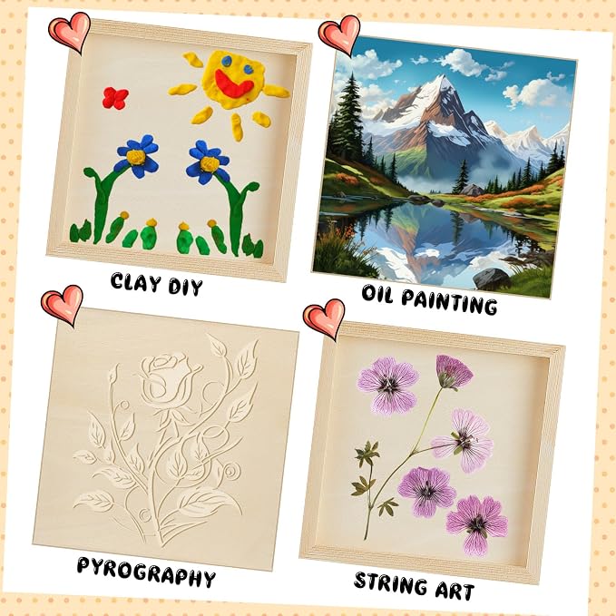 Barydat 24 Pcs Wood Panels for Painting 10'' x 10'' Unfinished Wood Canvas - Image 6