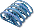 1/2 x 18 Zirconia Sanding Belts, 35 Pcs 7 Each of 40/60/80/100/120 Assorted Grits, 1/2x18 Inch Sanding Belts for Air Belt Sander, Knife Sharpening, Metal Polishing, Woodworking