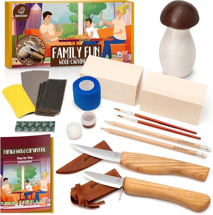 BeaverCraft Wood Carving Kit for Beginners DIY Kits for Adults & Kids by BeaverCraft