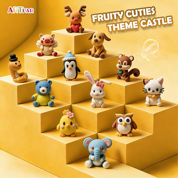 ARTPAR Air Dry Clay, 12 Animals Modeling Magic Clay Kit, Kids Crafts Gifts | - Image 9