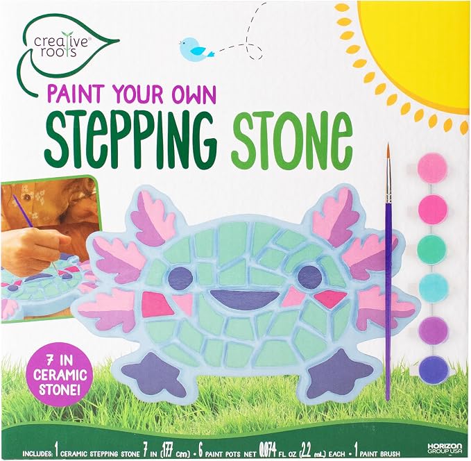 Creative Roots Axolotl Stepping Stone Kit, 7-Inch Paintable Ceramic Stepping - Image 8