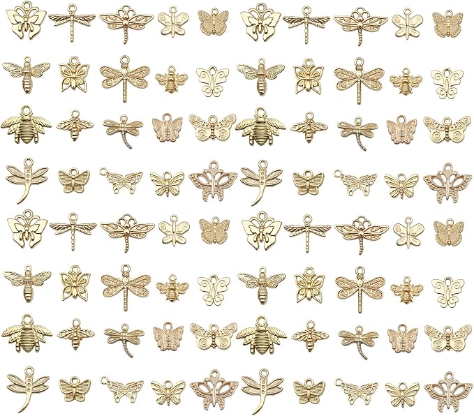 WOCRAFT 60pcs KC Gold Butterfly Bracelet Charms by WOCRAFT