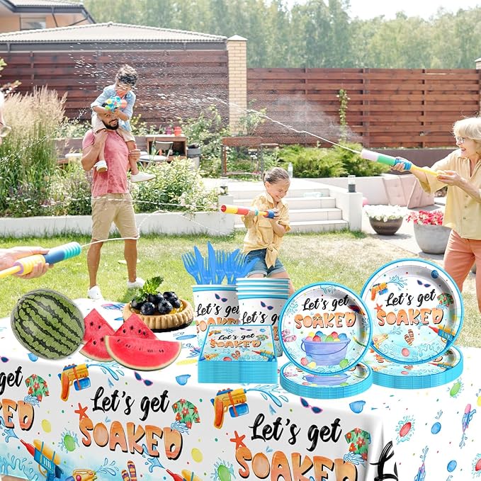 Summer Party Decorations, Include Plates and Napkins, Tablecloth, Banner - Image 5