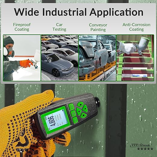 Digital Coating Thickness Gauge CM-208FN / Automatic Thickness Paint Meter for Steel and Aluminum with Resolution 0.001mils /0.1um (Fe/Al)