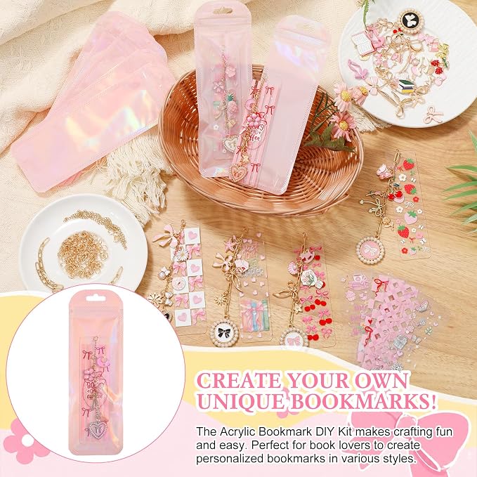 Tudomro 274 Pcs Acrylic Bookmark Making Kit 12 Set Acrylic Bookmark Blanks - Image 4