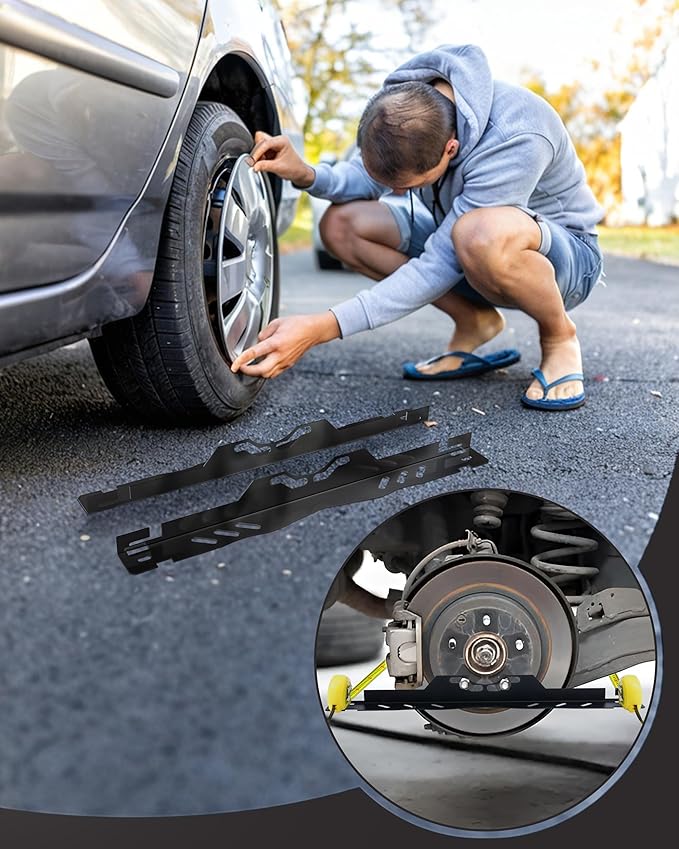 Wheel Alignment Tool Kit 2Pcs, Heavy Duty Toe Alignment Tool Plates with Tape Measures, Car Front End Alignment Tool Companion for Camber Alignment, Fast Accurate DIY Toe Alignment, No assembly, Black