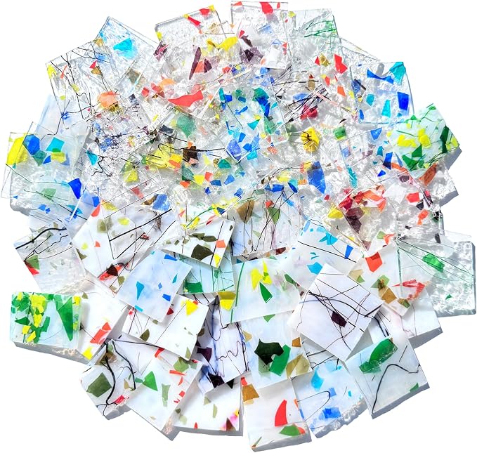 ILLUCKAI 2.2lb Stained Glass Scraps Floral Patterns Collection, Irregular - Image 3