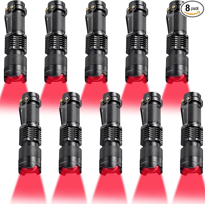 Honoson Red Light Flashlight LED Single Mode Torch 1 Mode Scalable Red Lens by Honoson