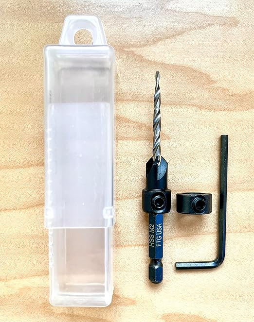 FTG USA Countersink Drill Bit for Wood with Tapered Drill Bit #6 (9/64")