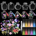 TaoBary 91 Pcs DIY Handmade Transparent Dried Flower Bookmark Set Include by TaoBary