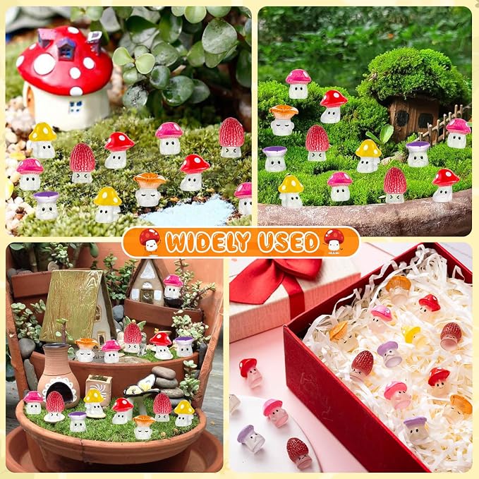 96pcs Mini Mushrooms Cute Resin Tiny Mushroom Figurines - Image 5