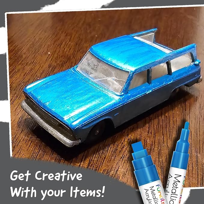 5 Metallic Acrylic Blue Paint Pen - Image 7