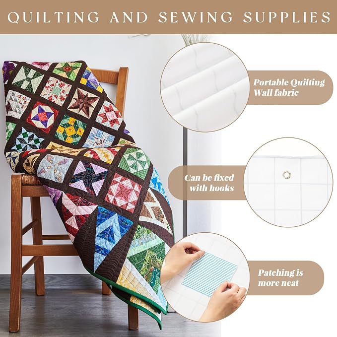 Buryeah 1 Pcs Quilt Design Wall Fabrics Large 106 in x 60 in - Image 3